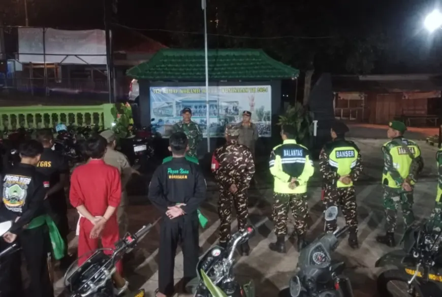 Kolaborasi TNI, Ansor dan Elemen Masyarakat Gelar Patroli Gabungan Antisipasi Kenakalan Remaja