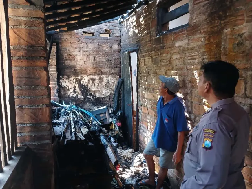 Rumah Warga Sukodono Tulungagung Terbakar, Diduga Akibat Lilin yang Ditinggal Bocah