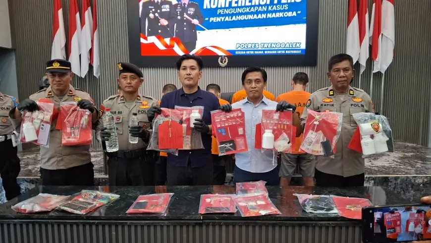 Polres Trenggalek Gulung 10 Pengedar Narkoba dan Obat Terlarang