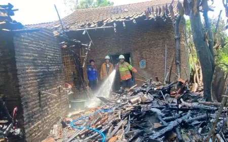 Gegara Kebocoran Tabung Gas, Dapur Warga Grujugan Lor Bondowoso Terbakar