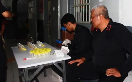 Lapas Kelas IIB Bondowoso Gelar Razia Gabungan dan Tes Urine, Seluruh Warga Binaan Negatif Narkoba