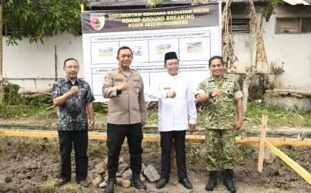 Bangun Ekonomi, Bupati Bondowoso Hadiri Groundbreaking 800 Koperasi Merah Putih di Desa Gebang