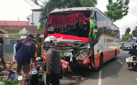 Ngepot, Bus Harapan Jaya Tabrak Dua Motor di Tulungagung, Dua Pengendara Tewas di Tempat