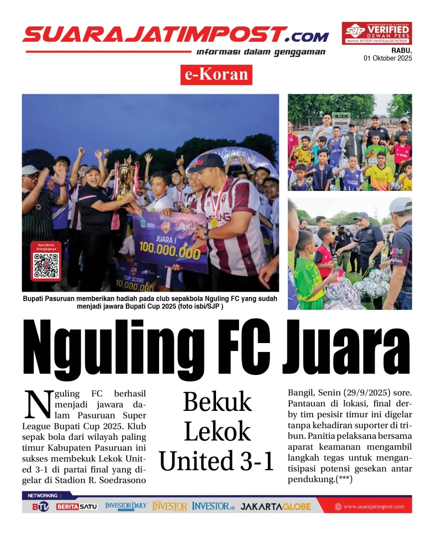 eKoran, Edisi Rabu, 01 Oktober 2025