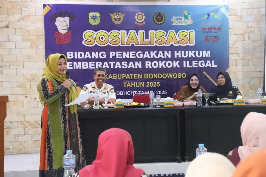 Satpol PP Bondowoso Gandeng Bea Cukai, TP PKK dan DPRD dalam Sosialisasi Gempur Rokok Ilegal