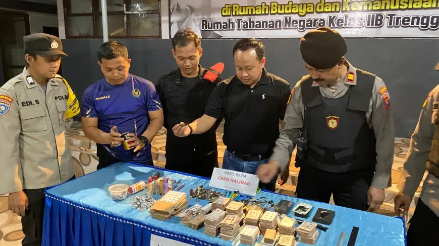 Razia Tengah Malam di Rutan Trenggalek, Petugas Amankan Sejumlah Barang Terlarang