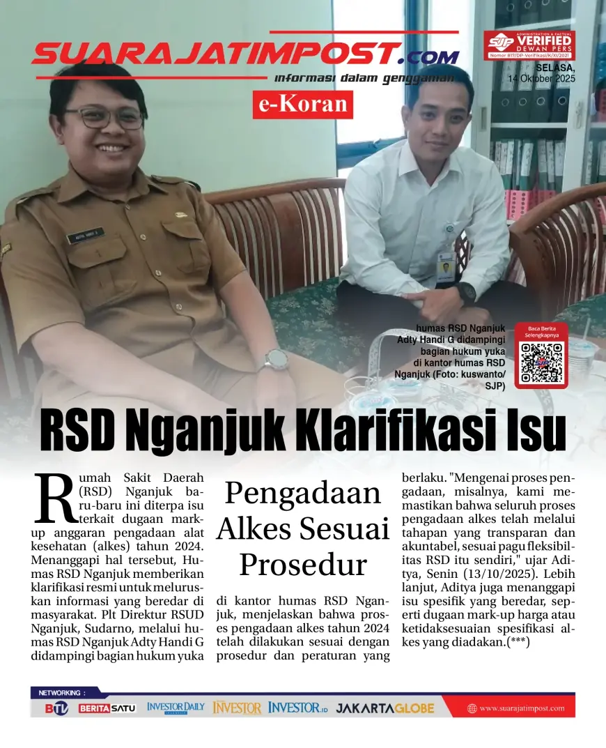 eKoran, Edisi Selasa, 14 Oktober 2025