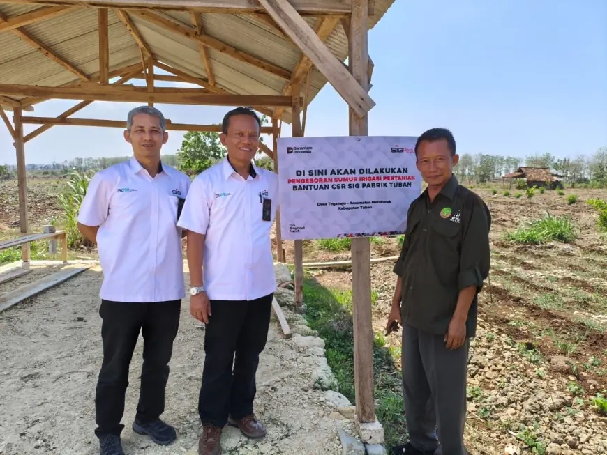SIG Pabrik Tuban Bantu Petani Hutan  Wujudkan Ketahanan Pangan Bangun Sumur Bor