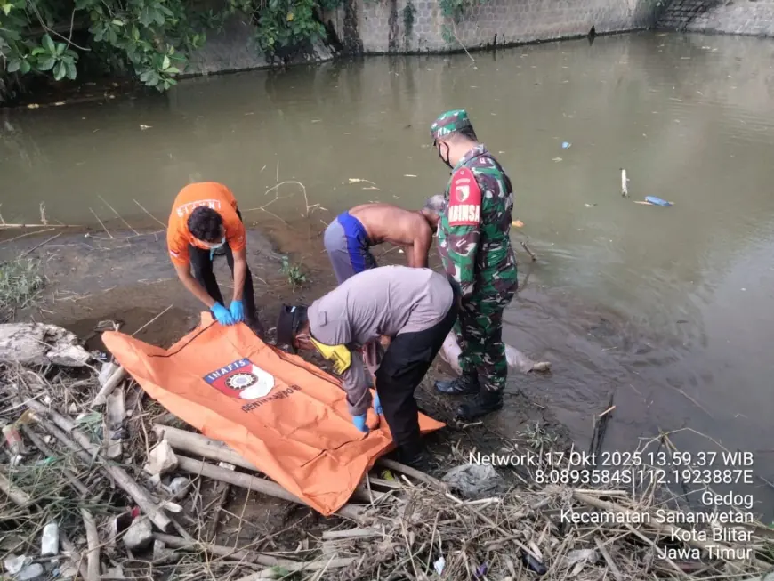 Sesosok Perempuan Ditemukan Tewas di DAM Sungai Dusun Gajah Blitar, Diduga Tergelincir Akibat Penyakit Epilepsi Kambuh