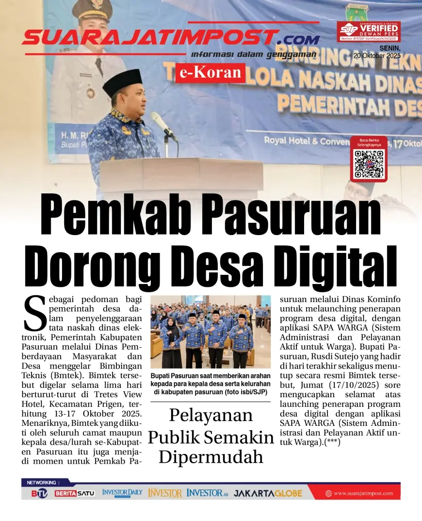 eKoran, Edisi Senin, 20 Oktober 2025