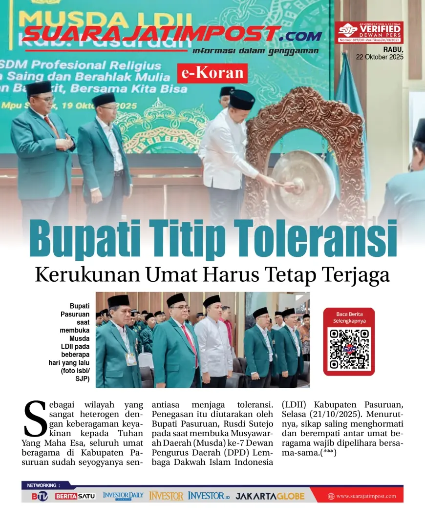 eKoran, Edisi Rabu, 22 Oktober 2025