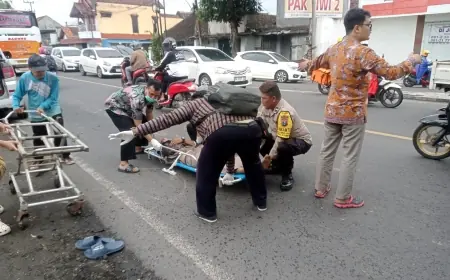 Pemotor Tewas Usai Tabrakan dengan Truk di Simpang Jetakan Kauman Tulungagung