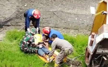 Kendaraan Kanibal di Bojonegoro Oleng dan Terperosok ke Sawah, Sopir Tewas Tersetrum Kabel Listrik