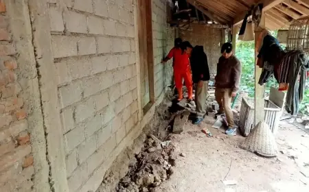 Rumah Warga di Pule Trenggalek Retak-Retak Akibat Tanah Gerak, Polisi Imbau Warga Tetap Waspada