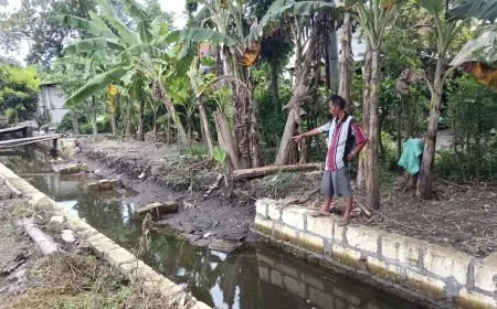 Baru Selesai Dibangun, TPT di Desa Ngepung Nganjuk Ambrol