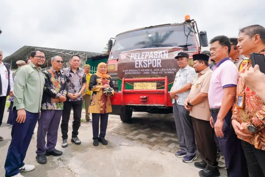 Khofifah Lepas Ekspor 10 Ton Kopi Java Ijen Raung ke Taiwan