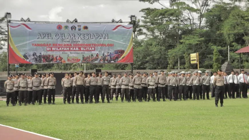 Siaga Bencana di Kabupaten Blitar, Polres Blitar Kerahkan Ratusan Personel