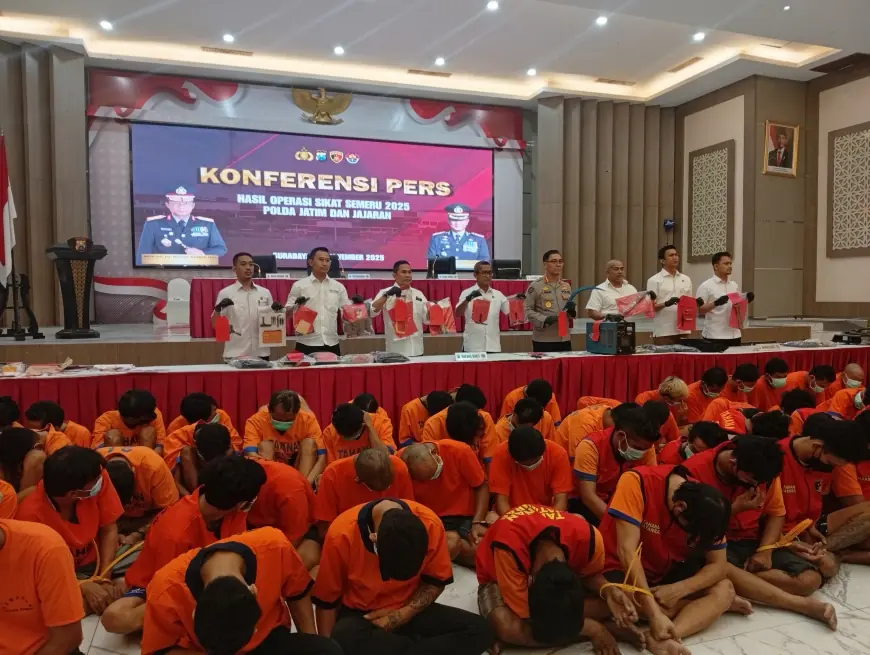 Operasi Sikat Semeru 2025, Polda Jatim Ungkap  1.443 Kasus dengan 1.135 Tersangka