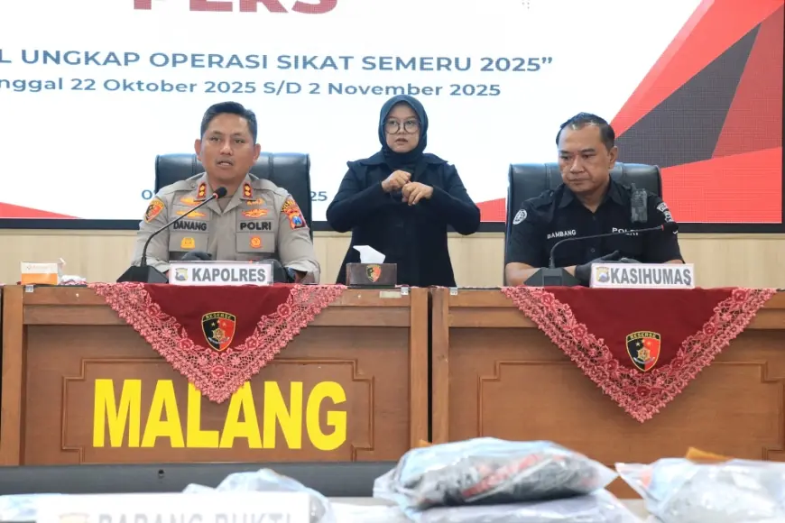 Ranmor Dominasi Operasi Sikat Semeru 2025, Polres Malang Juga Amankan 8 Kilogram Bahan Peledak