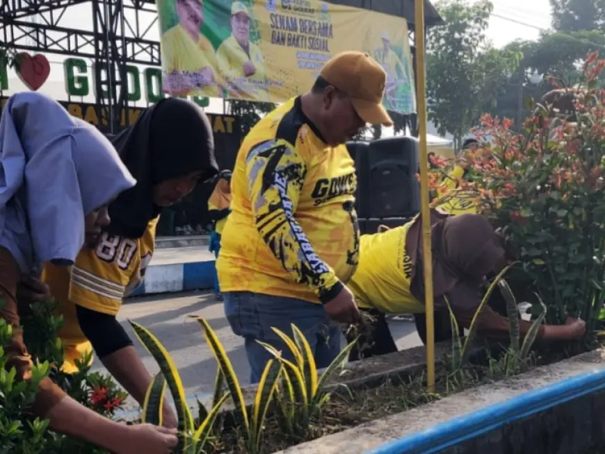 Peringati HUT ke-61 Partai Golkar Jombang Gelar Baksos dan Olahraga Bersama Ratusan Kader