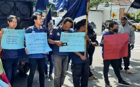 Demo Buruh di Jombang Tuntut Pencopotan Kadisnaker hingga Desak Kenaikan UMK 2026