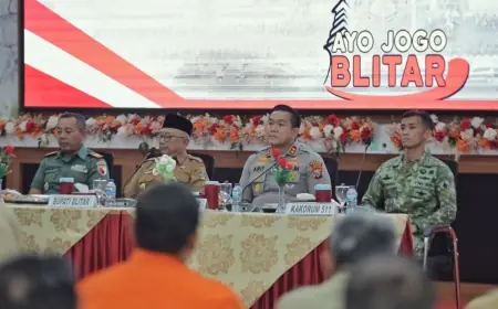 Libur Nataru dalam Bayang Cuaca Ekstrem, 308 Personel Gabungan di Blitar Disiagakan