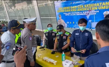Jelang Operasi Lilin Semeru 2025, Polres Nganjuk Ramp Check Bus dan Periksa Kesehatan Sopir
