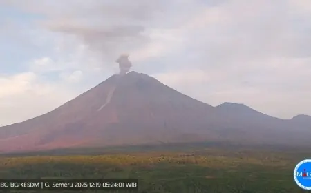 Gunung Semeru Erupsi Pagi Ini, Kolom Abu Capai 1.000 Meter