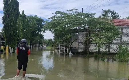 Kali Lamong Meluap Lagi, Ratusan Rumah di Gresik Kembali Terendam