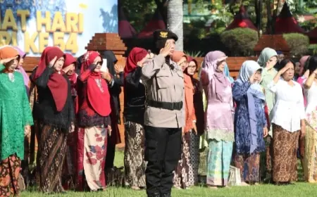 Peringati Hari Ibu ke-97, Wakapolres Nganjuk Hadiri Upacara Bersama Forkopimda