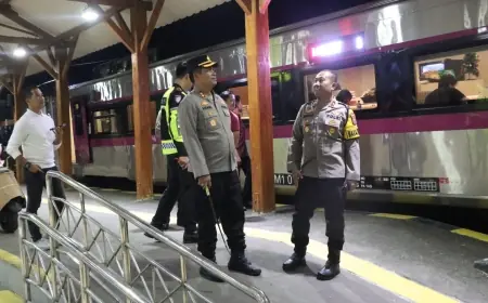 Jelang Pergantian Tahun 2026, Polres Nganjuk Tinjau Stasiun Kereta Api