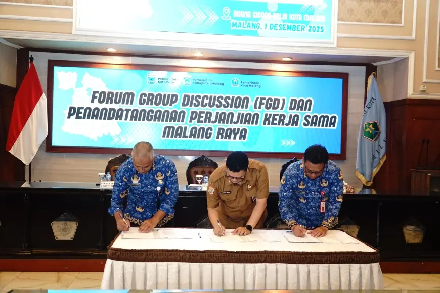 Tiga Sekda Malang Raya Teken Kerja Sama, Tandai Integrasi Lintas Daerah