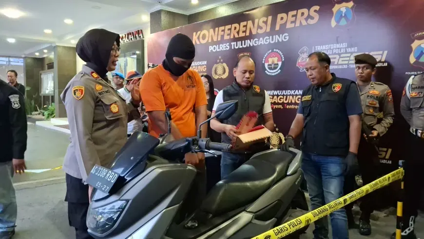 Aksi Curanmor di Boyolangu Tulungagung Terekam CCTV, Pelaku Ditangkap Polisi Kurang dari Lima Jam