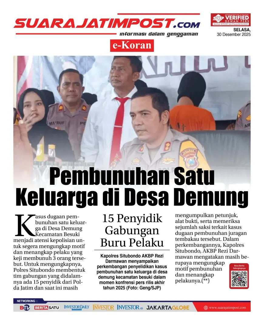 eKoran, Edisi Selasa, 30 Desember 2025