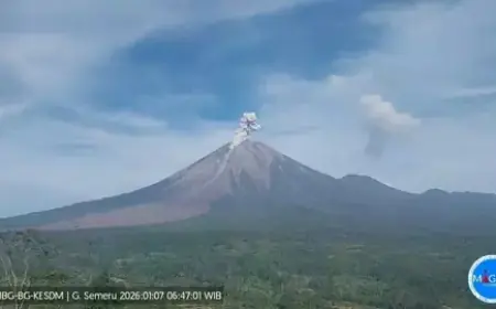 Semeru Erupsi 6 Kali dalam Semalam, Kolom Abu Capai 900 Meter