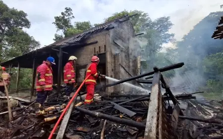 Ditinggal ke Rumah Tetangga saat Merebus Air, Rumah Lansia di Tulungagung Hangus Terbakar