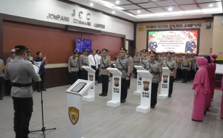 Kapolres Jombang Pimpin Serah Terima dan Pengukuhan Lima Pejabat Kunci