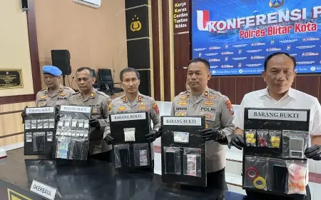 Awal Tahun, Lima Pengedar Narkoba Dibekuk Polres Blitar Kota