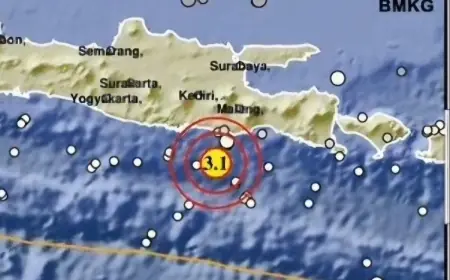 BREAKING NEWS: Gempa Dangkal M 3.1 Guncang Perairan Selatan Blitar