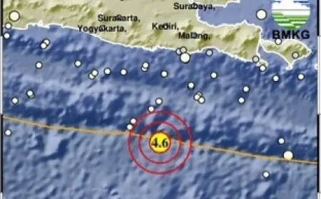 Gempa Dangkal Kembali Guncang Perairan Selatan Blitar