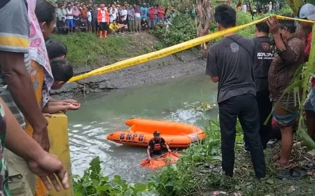 Remaja 14 Tahun Ditemukan Meninggal Setelah Pencarian Intensif di Sungai Jombang