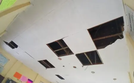 Terdampak Gempa, Bangunan SDN 1 Talunkulon Tulungagung Rusak, Plafon Ambrol, Tembok dan Lantai Retak