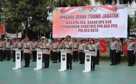 Penyegaran Pimpinan Polres Batu, Wakapolres dan Kabag Ops Resmi Berganti