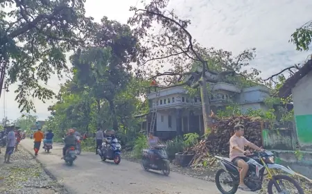 Warga Diminta Waspadai Cuaca Ekstrem, Angin Kencang Rusak Rumah Warga di Ponggok Blitar