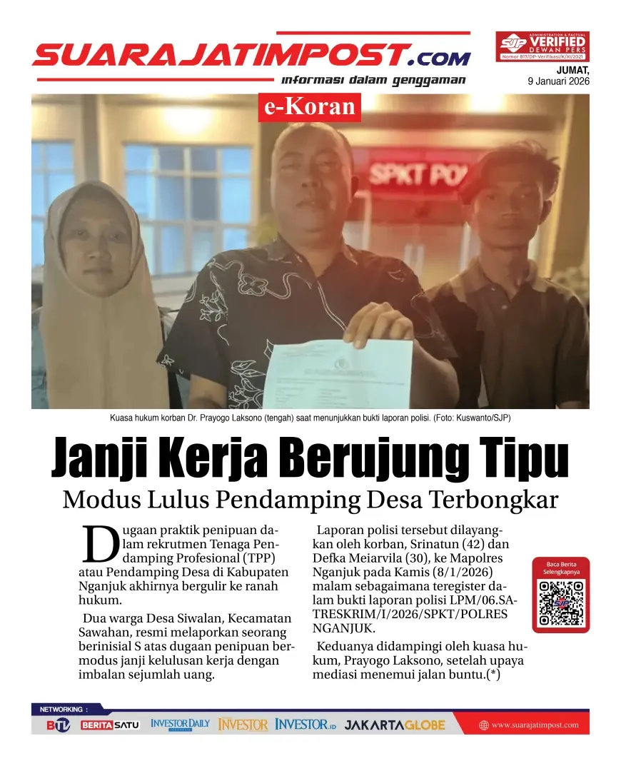 e-Koran, Edisi Jumat, 9 Januari 2026