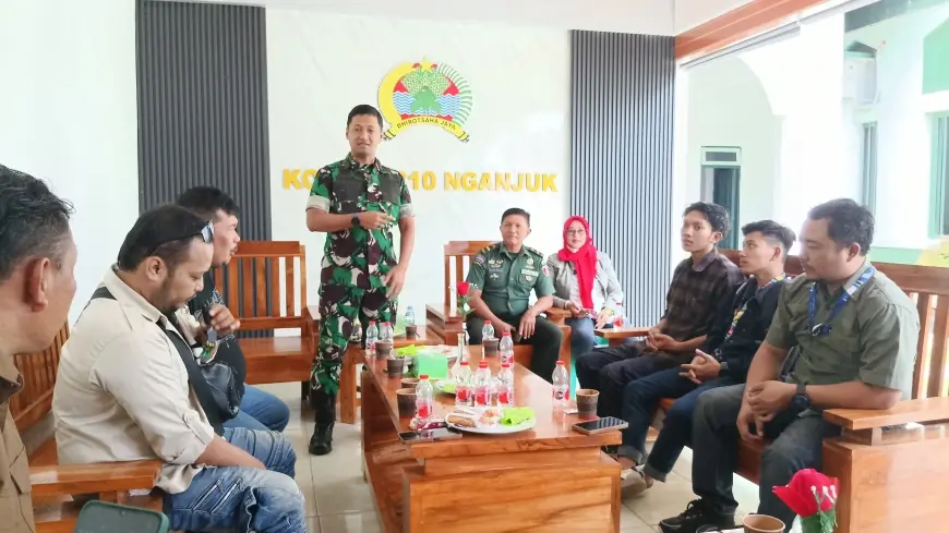 Perkuat Sinergi, Dandim 0810 Nganjuk Ngopi Bareng Insan Media
