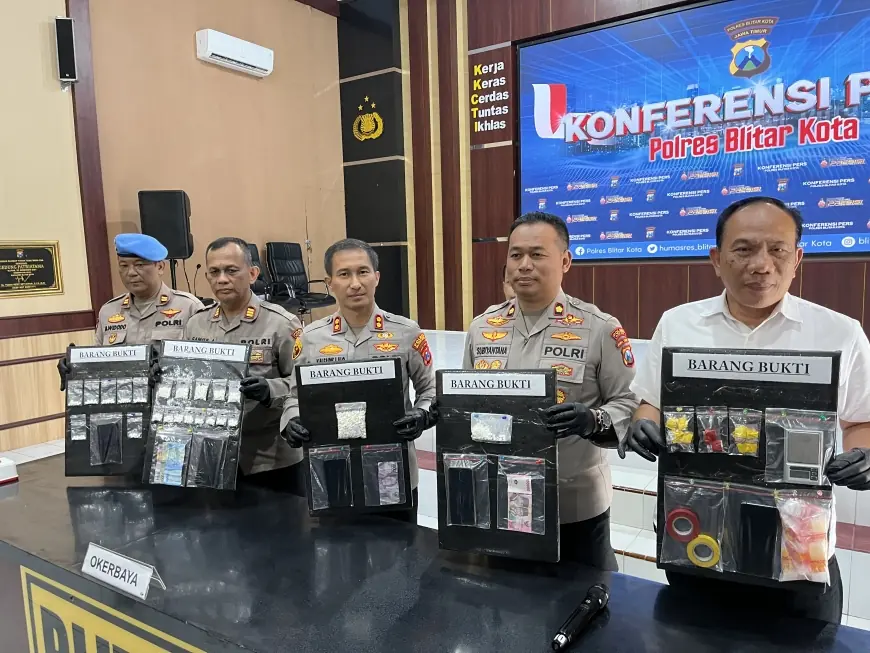 Awal Tahun, Lima Pengedar Narkoba Dibekuk Polres Blitar Kota