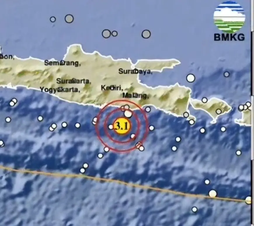 BREAKING NEWS: Gempa Dangkal M 3.1 Guncang Perairan Selatan Blitar