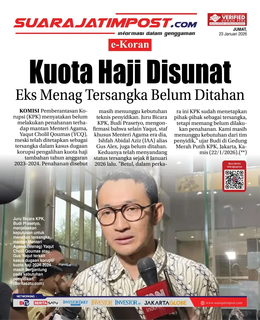 e-Koran, Edisi Jumat, 23 Januari 2026