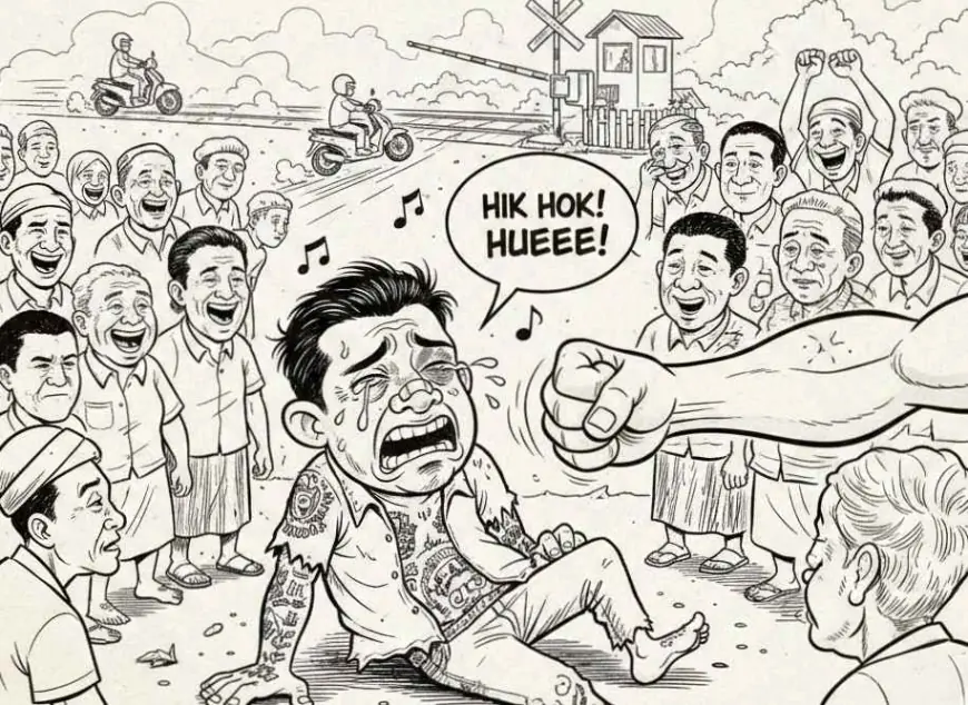 Aksi Konyol Pemabuk di Jombang, Sok Jagoan Tantang Warga Kena Bogem Malah Nangis
